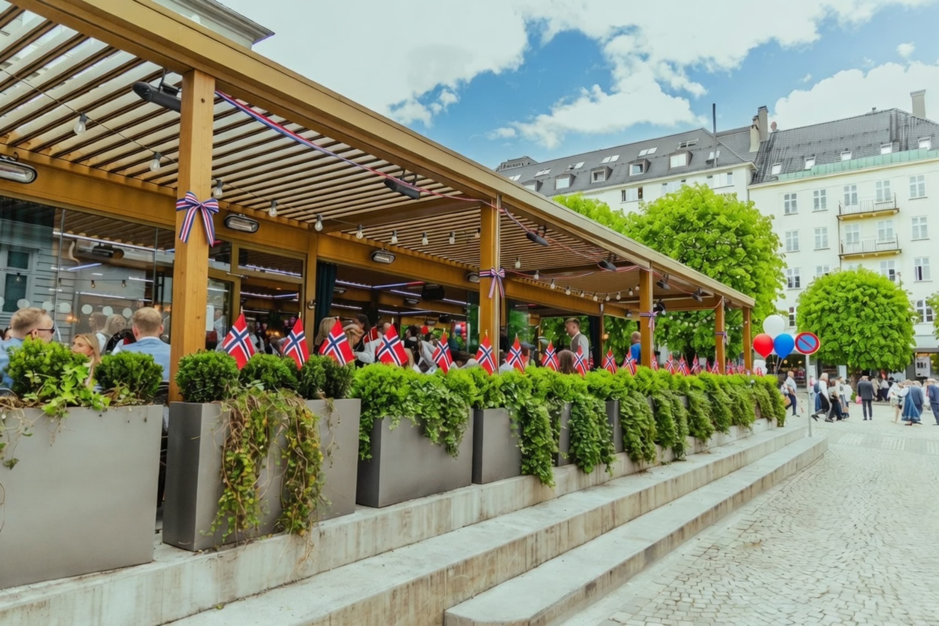 Outdoor dining in Bergen