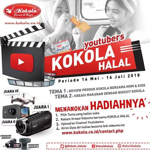 Kontes Youtube Kokola Halal Berhadiah Drone, Kamera dan Camcorder