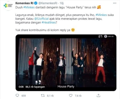 Kemenkes dan Kemkominfo Ajak Masyarakat Tonton MV House Party Super Junior