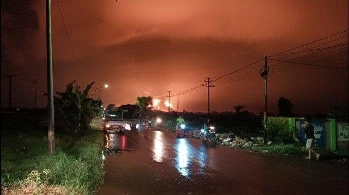 Kebakaran Kilang Minyak Pertamina di Indramayu