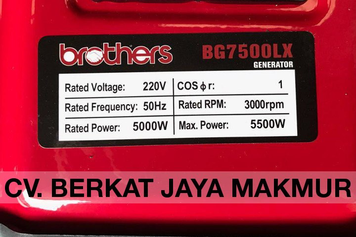 Genset Bensin Brothers 5000 Watt  Jual Genset Harga Murah 