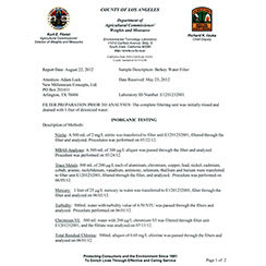 LA County Lab Test Results from Berkey Water Filters Europe