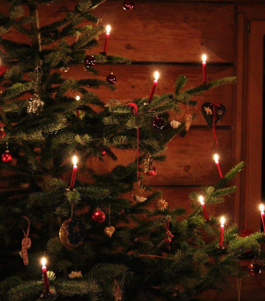 German Christmas tree with candles