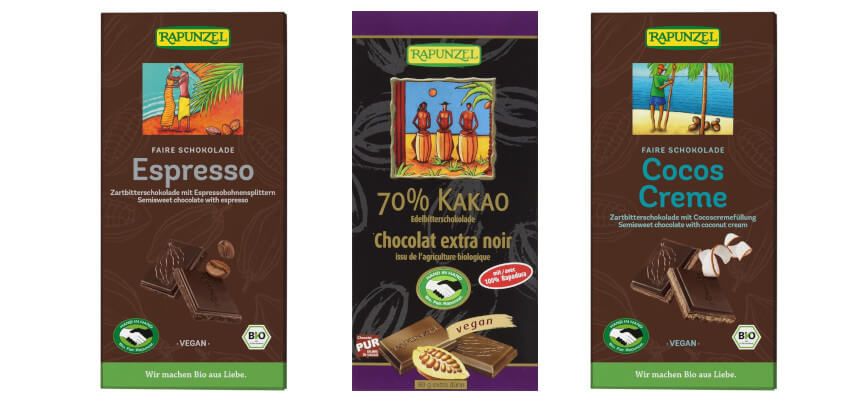 Tafel Schokoladenmarke Rapunzel