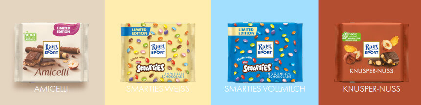 Ritter Sport Tafeln Schokolade