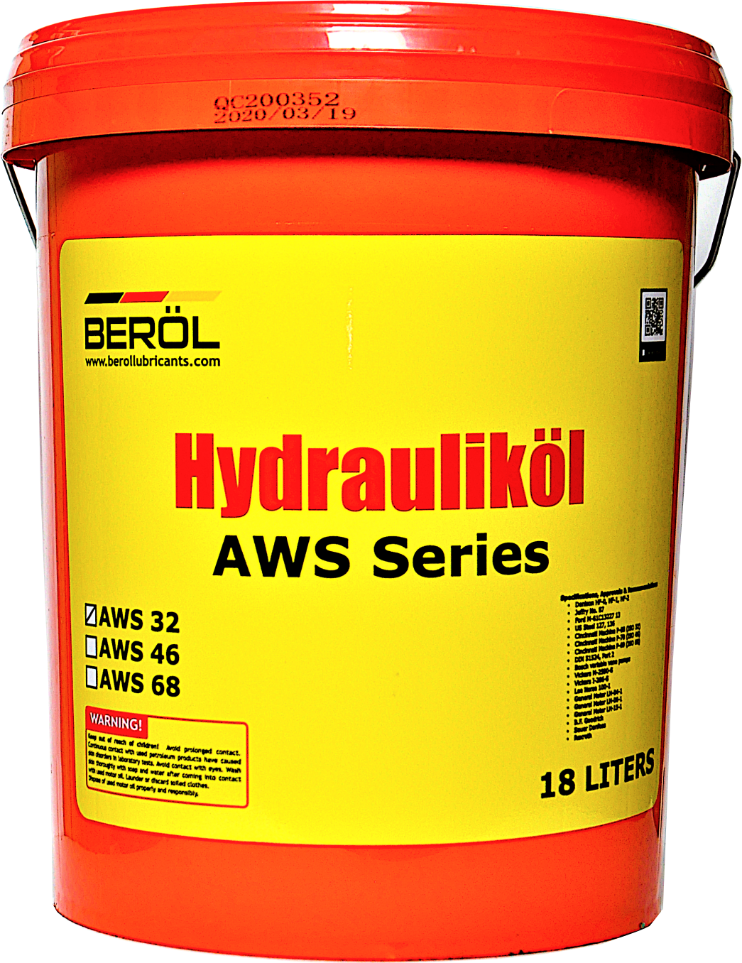Beröl Hydrauliköl AWS32 and AWS68