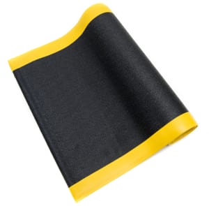 black and yellow anti fatigue mat textured