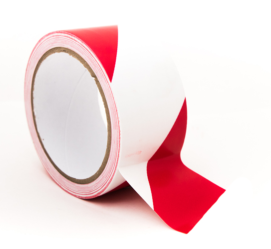 2 In. Wide x 18 Yards Long, Red and White Safety Warning Tape by Bertech