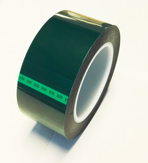 1 In. Wide x 72 Yards Long, ESD Safe Green Polyester Tape by Bertech