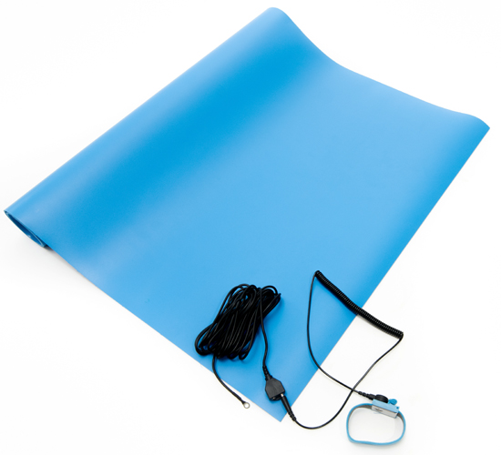 2 Ft. x 3 Ft. ESD Vinyl Mat Kit, Blue Color - Bertech