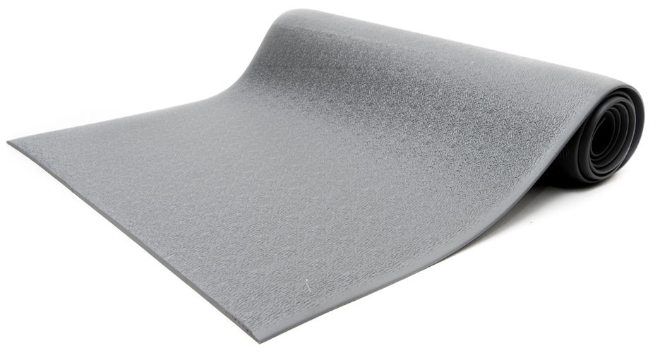 Anti-Fatigue Floor Mat - Tennis Texture - Gray, Size: 3' x 12