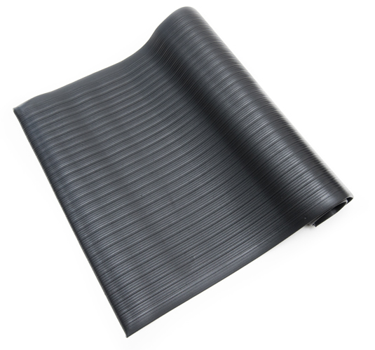 Anti-Fatigue Floor Mats – Made in USA – Black – Ribbed – 3/8