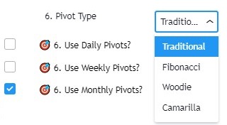 Trade Manager Pivots Selection