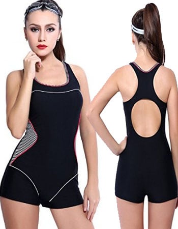 womens bra sized swimwear - Women's Two Sport Swimsuits Women's Slimming One Piece Boxer Boyleg Swimsuit Racerback Halterneck Athletic Swimwear Tankini