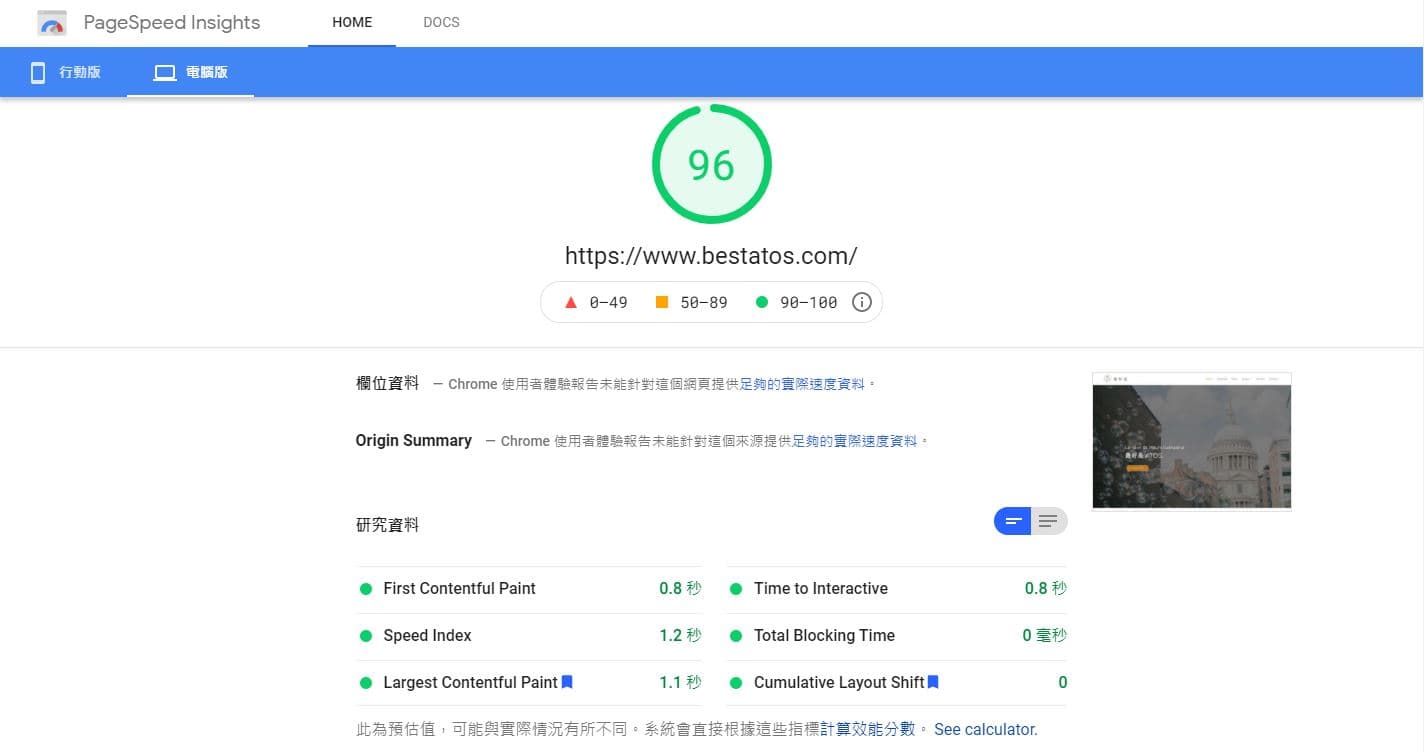 網站優化大集合-16步提升WordPress網站速度-提升SEO排名 PageSpeed Insights-電腦版-WordPress網站速度