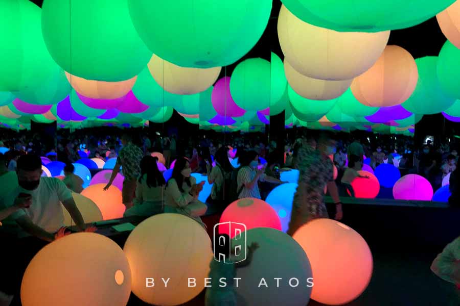 【光與色彩的異想世界】-teamLab未來遊樂園互動展&與花共生的動物們 teamlab-球管弦樂團