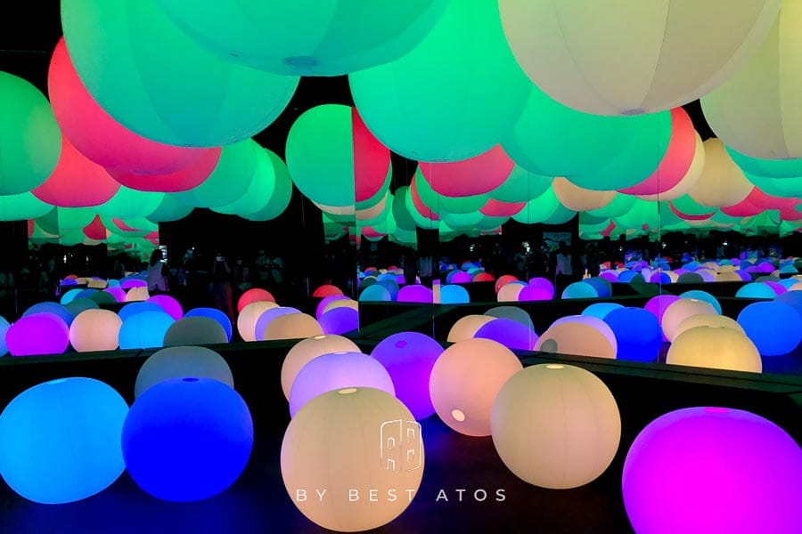 【光與色彩的異想世界】-teamLab未來遊樂園互動展&與花共生的動物們 teamlab-球管弦樂團清消時段