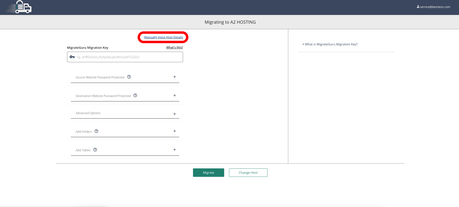 WordPress網站搬家換主機,使用Migrate Gugu外掛從Bluehost搬家到A2hosting Migrate Gugu搬家外掛
