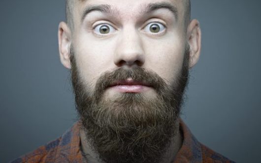 Regular beard with thick mustache