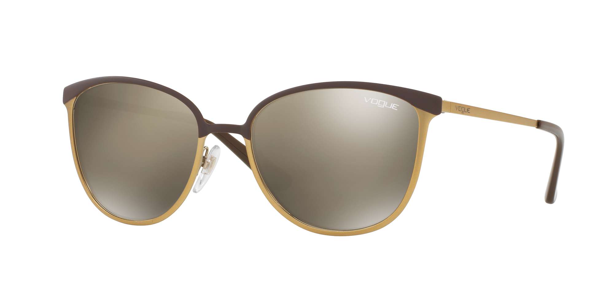 BROWN/BRUSHED PALE GOLD / LIGHT BROWN MIRROR DARK GOLD lenses