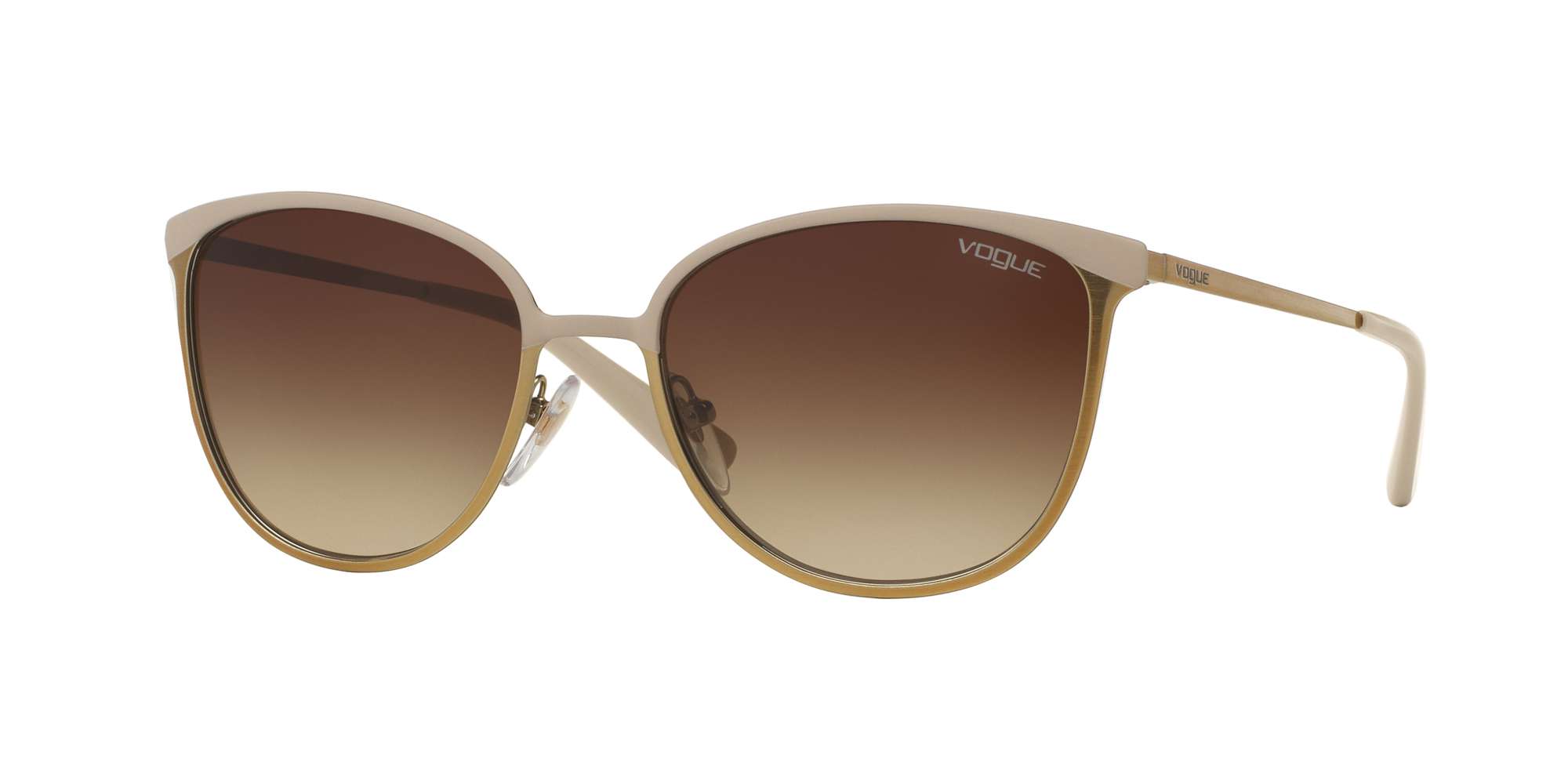 MATTE BEIGE/BRUSHED GOLD / BROWN GRADIENT lenses