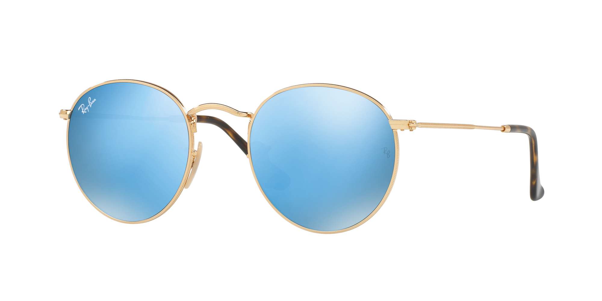 SHINY GOLD / LIGHT BLUE FLASH lenses