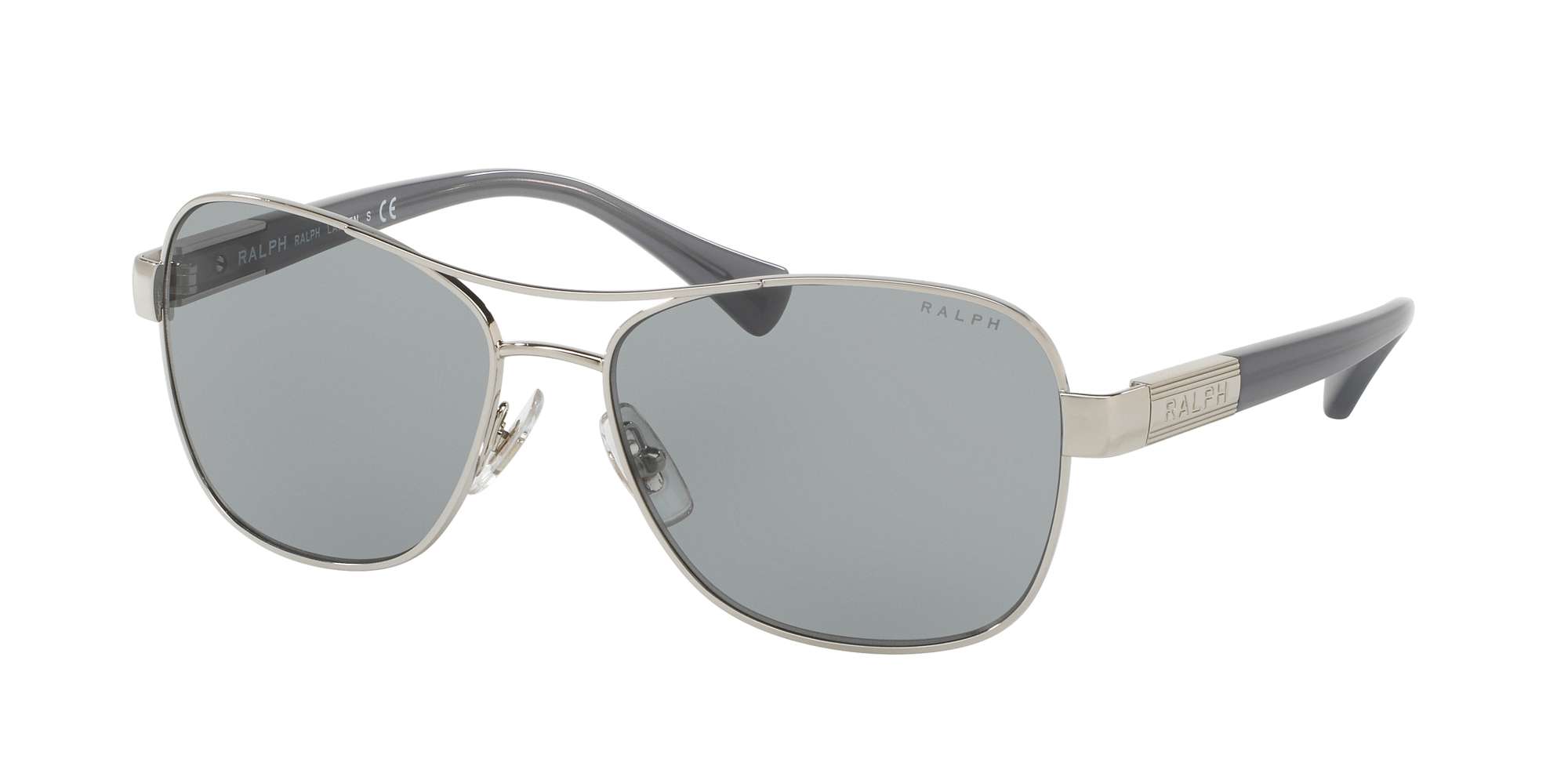 SILVER/ BLUE HORN / GREY BLUE SOLID lenses