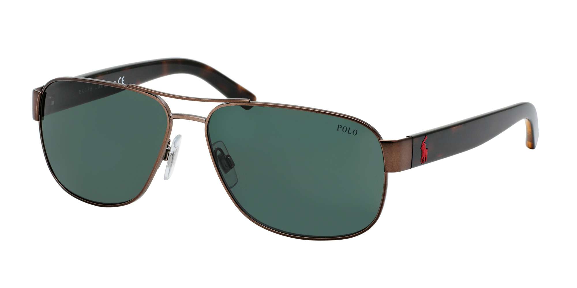 SEMISHINY DARK BROWN / GREEN lenses
