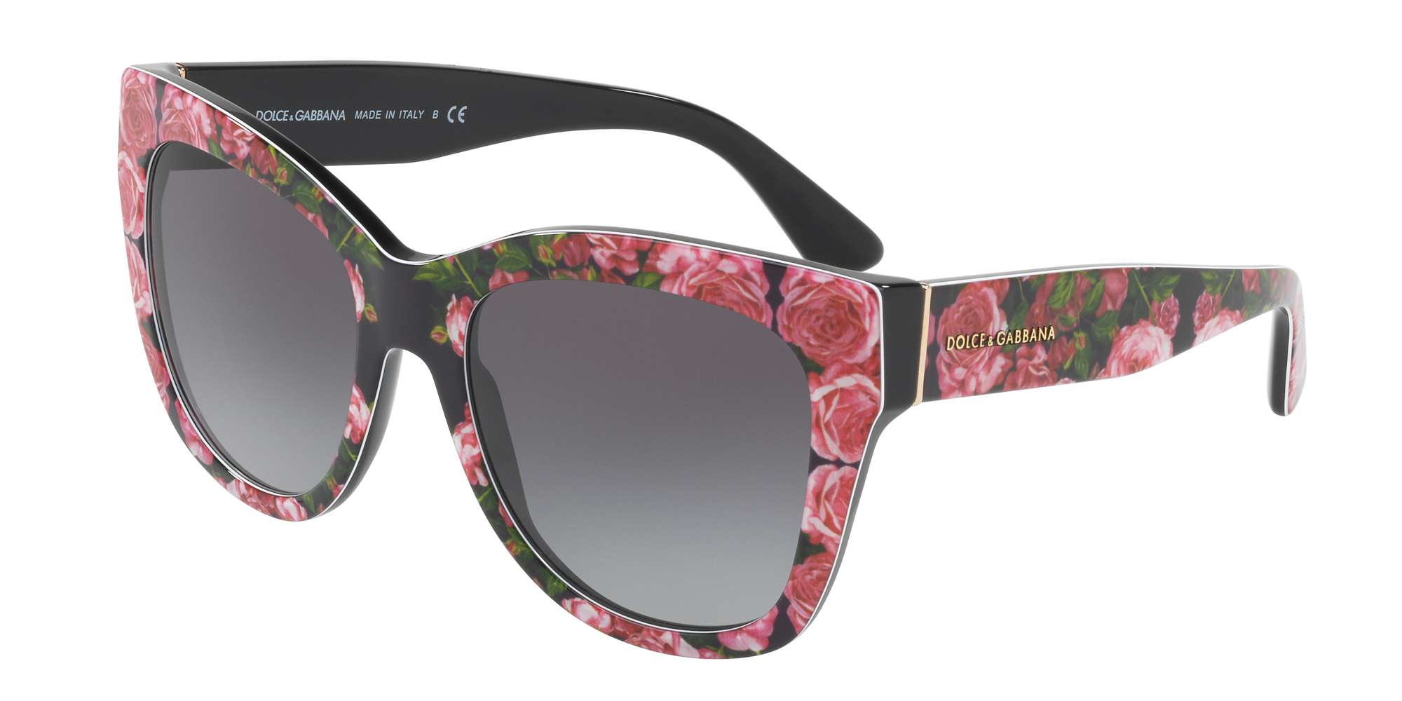 PRINT ROSE ON BLACK / GREY GRADIENT lenses