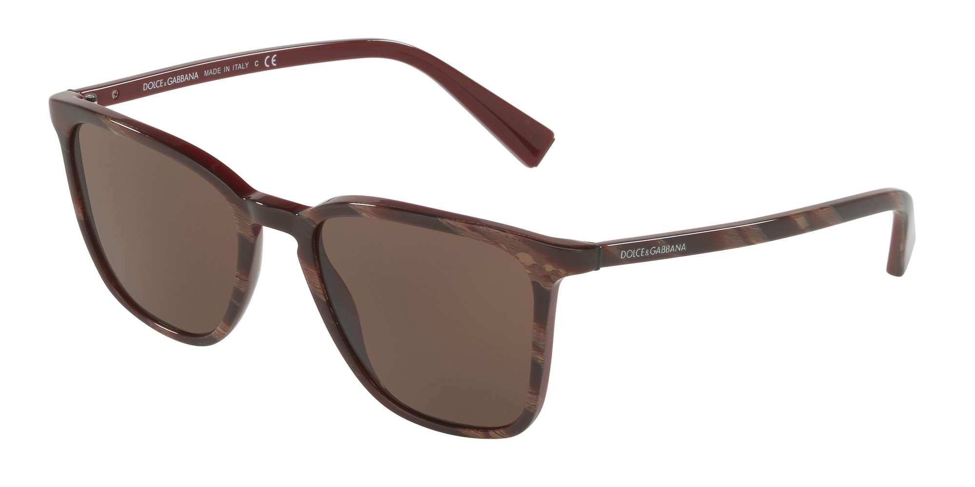 STRIPED RED ON BORDEAUX / BROWN lenses
