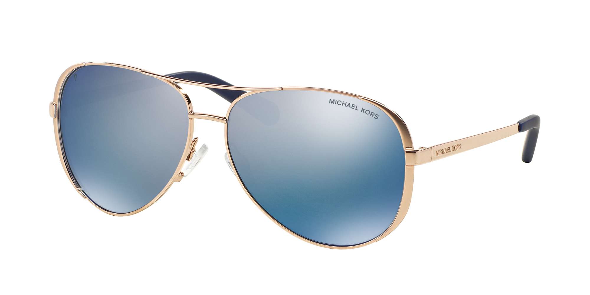 ROSE GOLD-TONE / PURPLE MIRROR POLARIZED lenses