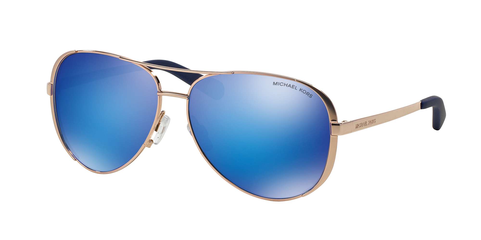 ROSE GOLD-TONE / BLUE MIRROR lenses