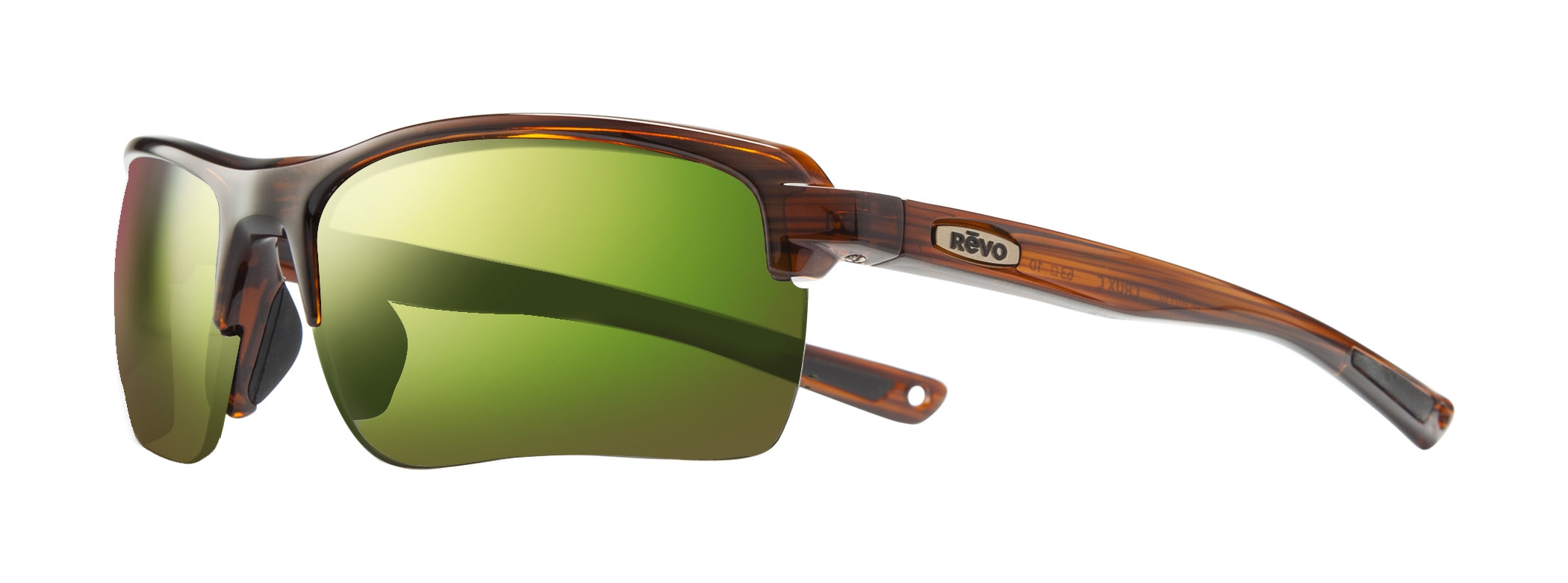 Brown Woodgrain / Green Water lenses