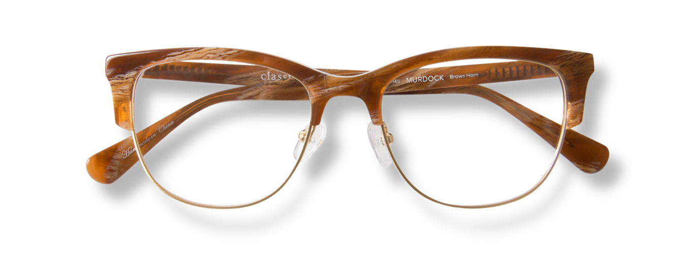 Brown Horn / Clear lenses
