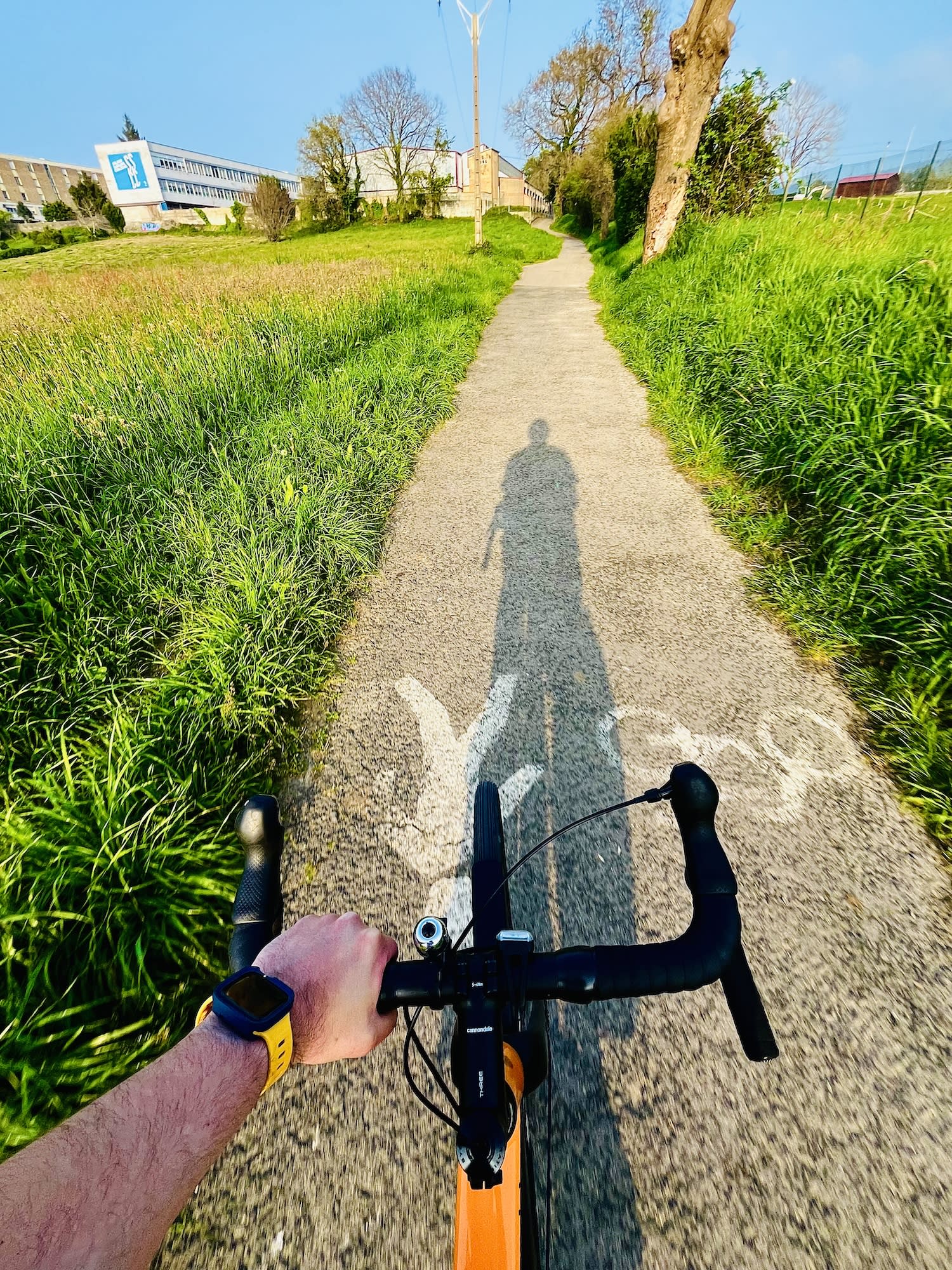 Carril bici. Al fondo se ve mi antiguo colegio Carril bici. Al fondo se ve mi antiguo colegio