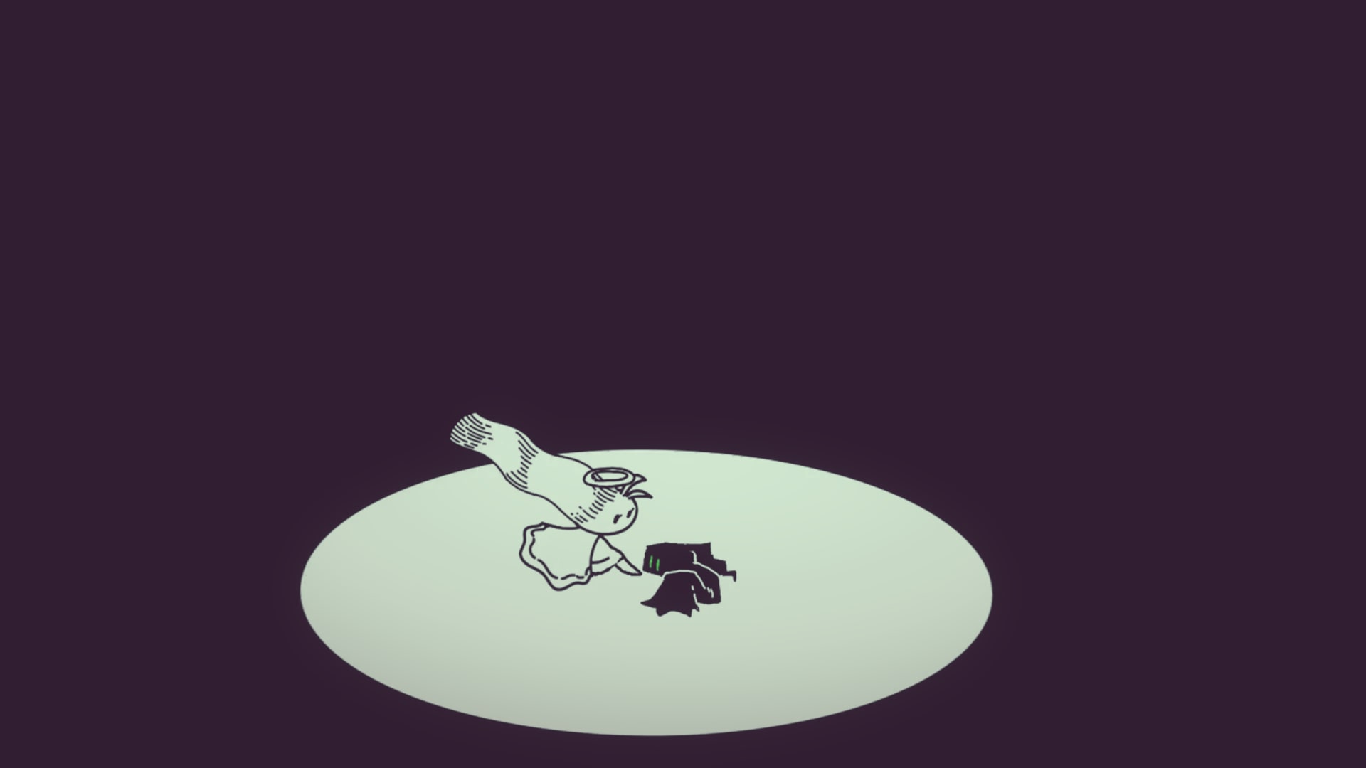 Escena donde el protagonista habla con una especie de ángel