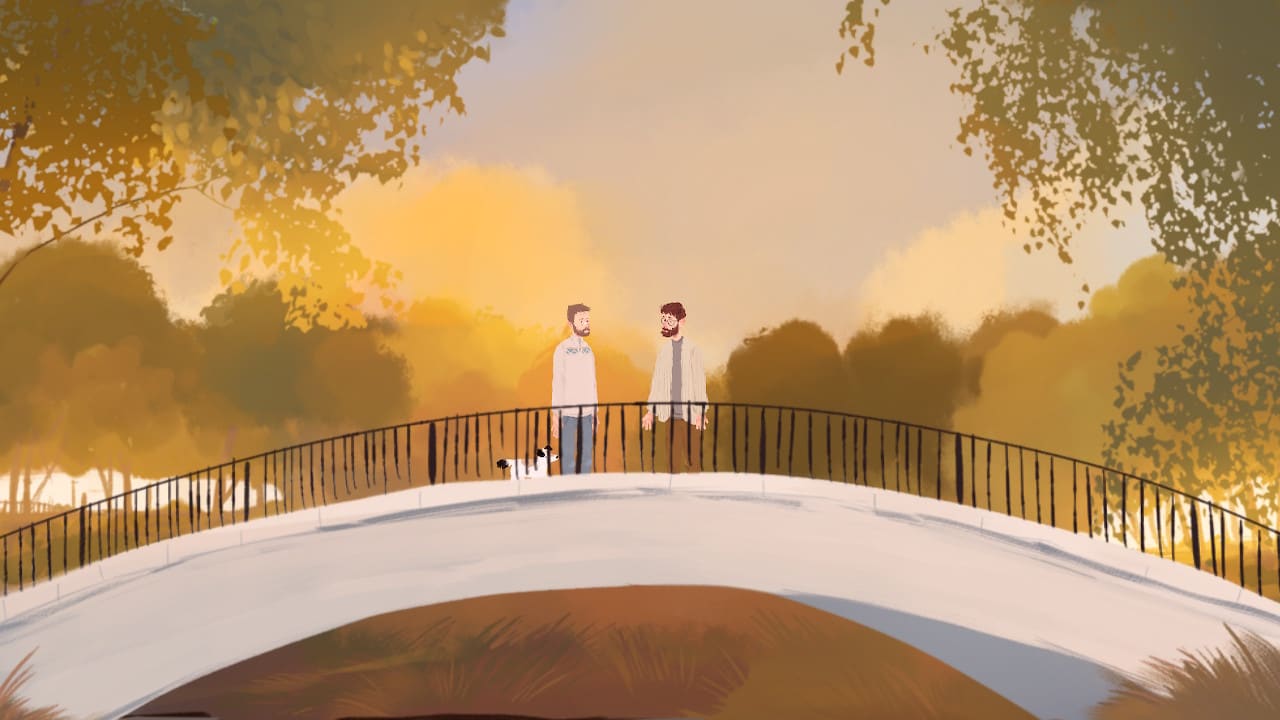 Un puente en mitad de un parque