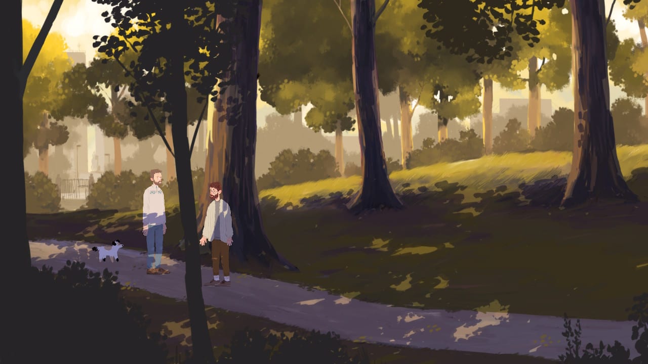 Escena en un parque de Moscú Escena en un parque de Moscú