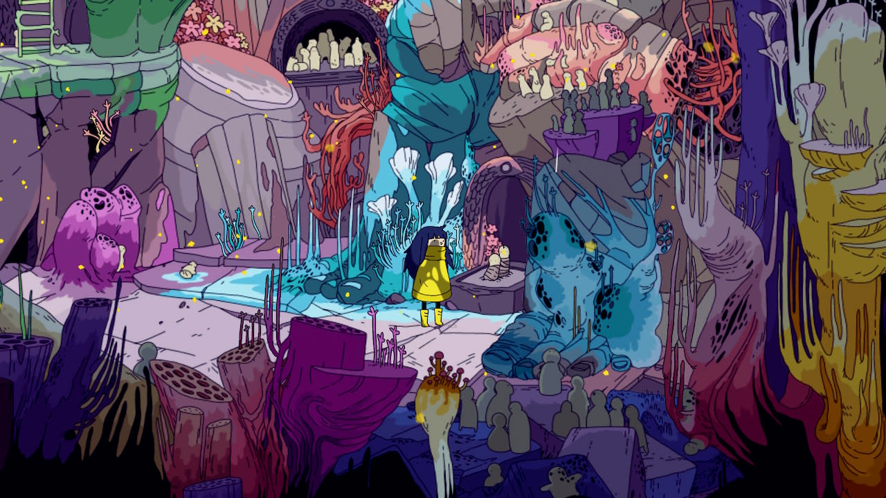 Una caverna colorida