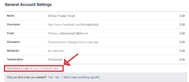 facebook settings