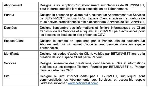 Définitions
