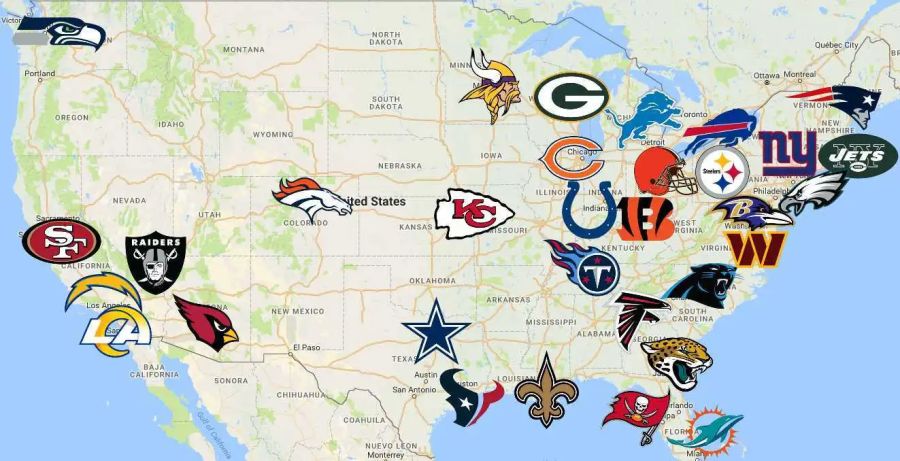 2025 NFL Map