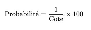 Trouver la probabilité à partir d'une cote