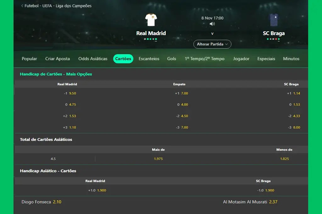 handicap cartoes bet365 como funciona