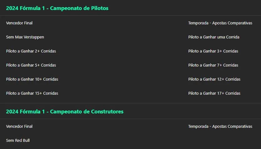 apostar na formula 1 pelo bet365