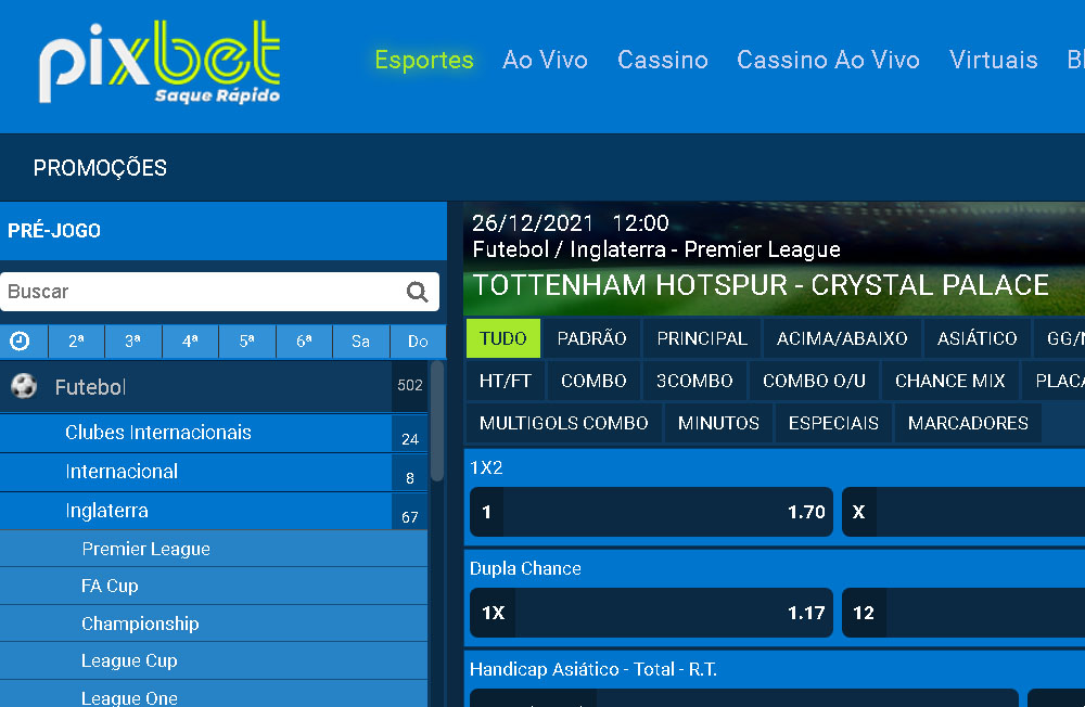 Guia Completo sobre o Mercado de Apostas 1X2 & 1° Gol na Pixbet