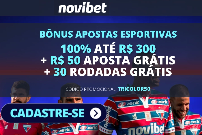 Bônus de 100% em até R$300, R$50 em apostas grátis e 30 rodadas grátis para Esportes