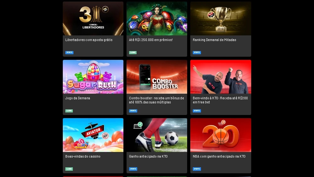 bonus e promocoes da kto