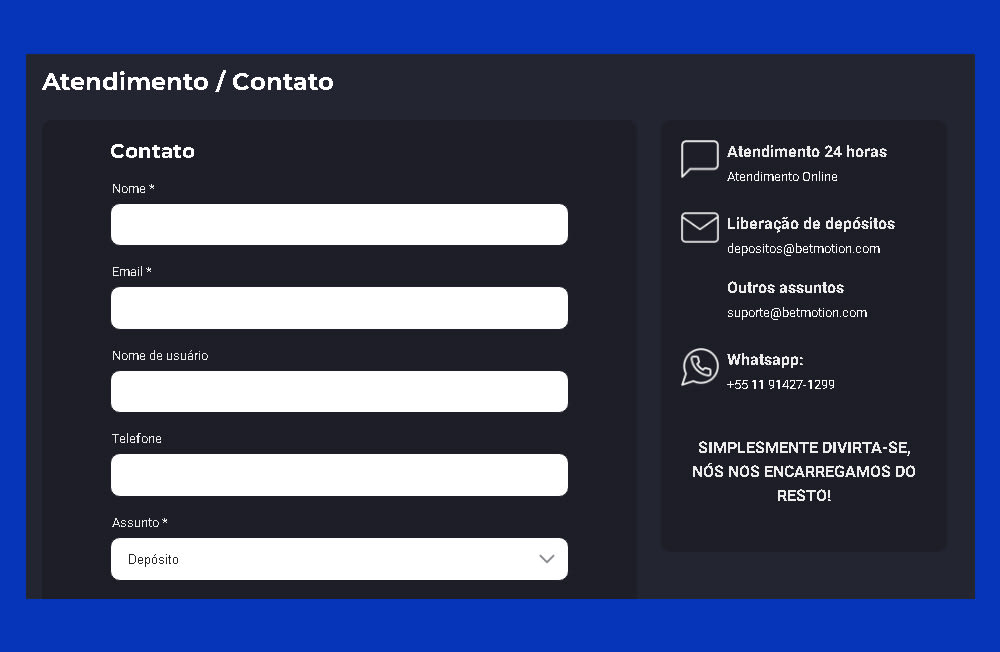 atendimento ao cliente do betmotion