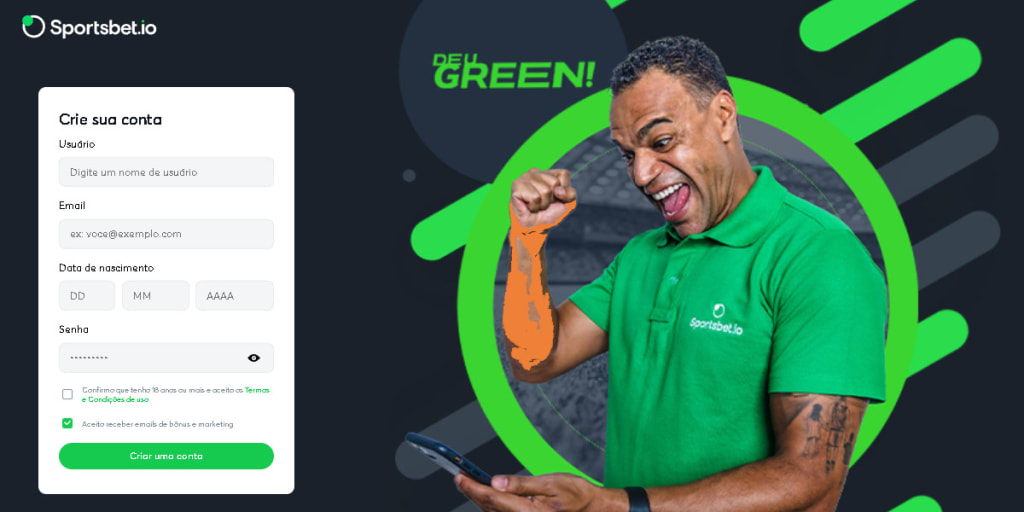 Como criar conta Sportsbet io
